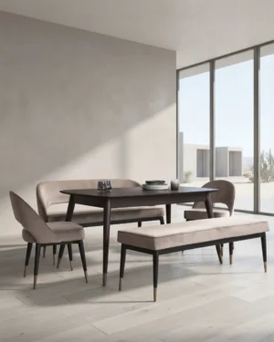 Aadiz 6 Seater Dining Table Set with Bench