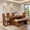 Aadrio Wooden 6 Seater Dining Table Set