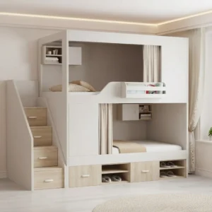 Aalba Bunk Bed with Cabinets & Shelves