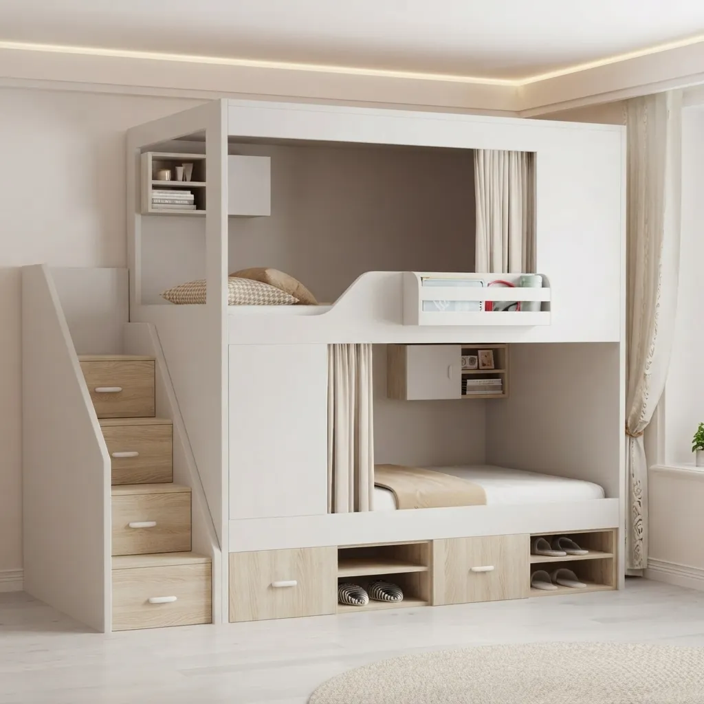 Aalba Bunk Bed with Cabinets & Shelves