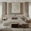 Aalora Vertical Textured High Headboard Bed