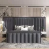 Aadrin Deep Vertical Padded Wall Panel Bed