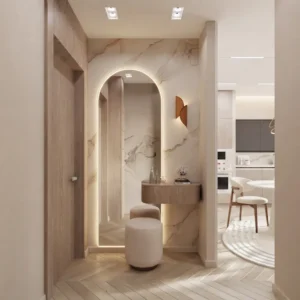 Arched LED Dressing Mirror & Cabinet