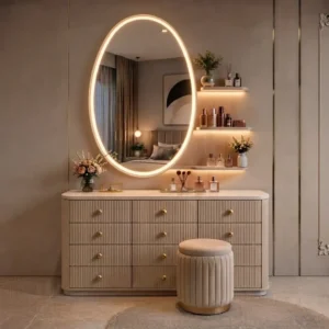 12 Drawers oval Mirror Dresser