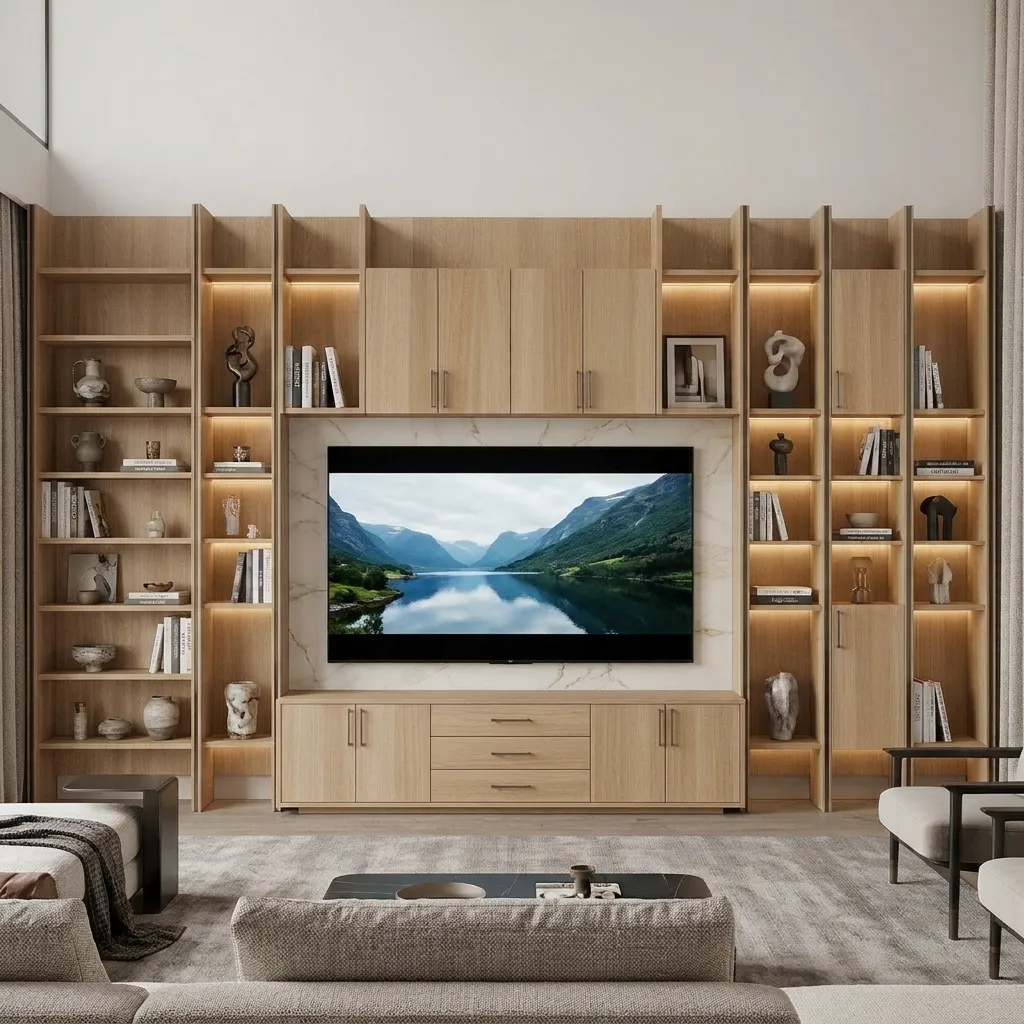 Aadzy Full-Wall TV Storage Unit