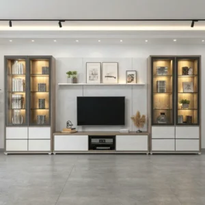 Alshy Tv Wall Unit with Dual Storage Tower