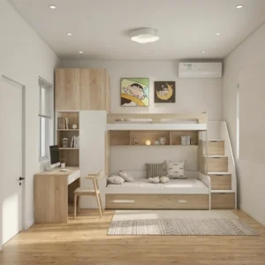 Storage Bunk Bed with Study Desk